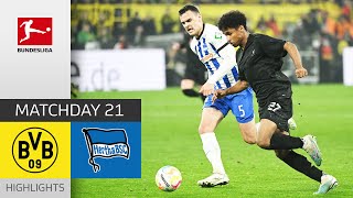 Borussia Dortmund  Hertha BSC 41  Highlights  Matchday 21 – Bundesliga 202223 [upl. by Arette]