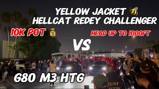 10k 💰 Yellow Jacket Hellcat Redeye vs G80 M3 HTG mexico racing drama redeye g80 m3 srt [upl. by Iow]