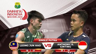 INA 2 Vs MAL 0  Tunggal Putra  GINTING Vs LEONG JUN HAO  DAIHATSU INDONESIA MASTERS 2024 [upl. by Karyl]