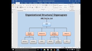 How to create an organizational chart or hierarchy in MS Word subscribe [upl. by Hanzelin]