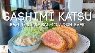 How To Make Salmon Sashimi Katsu  This Is The Best Tasting Salmon Dish [upl. by Eemyaj]