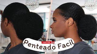 PENTEADO PARA CABELO CRESPO SOZINHA  PENTEADO PARA FESTA [upl. by Nnaer]