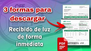 Como descargar mi recibo de luz en PDF 2024  TUTORIAL PASO A PASO CFE [upl. by Eeraj]