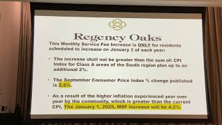 Monthly service fee increase meeting 102824 [upl. by Salita242]