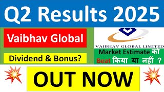 VAIBHAV GLOBAL Q2 results 2025  VAIBHAV GLOBAL results today  VAIBHAV GLOBAL Share News today [upl. by Dollie]