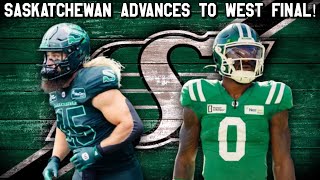 Saskatchewan Roughriders Advance 2024 CFL Western SemiFinal Review [upl. by Agustin]