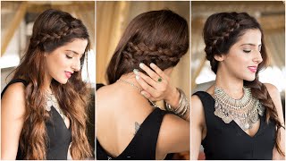 3 Party Hairstyles  How To  CUTE amp EASY Braid Hairstyles For Medium To Long Hair [upl. by Tterrej]