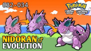 How To Evolve Nidoran ♂ Into Nidorino And Nidoking In Pokemon Fire Red Into Leaf Green  Kanto Dex [upl. by Schuh]