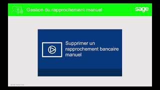 Sage 100 Comptabilité v3 Gestion du rapprochement manuel [upl. by Notsle]