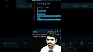 Ternary operator shorts javascript coding [upl. by Adnof]
