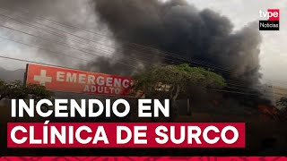 ¡Atención Incendio código 2 se registra en la clínica San Pablo de Surco [upl. by Jarl]