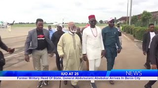 Former Military Head Of State Gen Abdulsalami Abubakar Arrives In Benin For IUOs 25th Anniversary [upl. by Rivers]