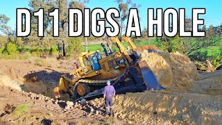 Big D11 Bulldozer Digs A BIG Hole [upl. by Aruabea412]