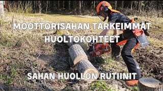 Moottorisahan tärkeimmät huoltokohteet ja huoltamisen rutiinit [upl. by Danni]