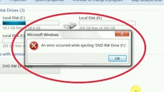 How To Fix An Error Occurred While Ejecting DVD RW Drive F Problem In Pc [upl. by Lein851]