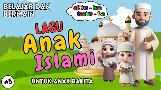 Lagu Anak Islami 5 Anak Belajar Mengaji Huruf Hijaiyah Alif Ba Ta Aram Sam Sam  Nursery Rhymes [upl. by Vashtia]