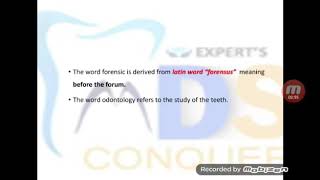 FORENSIC DENTISTRY 1 [upl. by Pyle587]