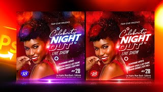 Event Flyer Design  Night Party Flyer  Photoshop Tutorial [upl. by Eetsirhc]