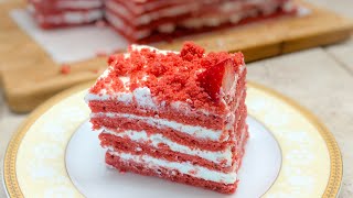 Qizil Bahmal  30 minutda tayyor  Miksersiz tort tayyorlash  Красный Бархат  Red Velvet Cake [upl. by Arej]