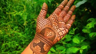 full hand mehndi design🌿 front hand mehndi design  easy ampbeautiful mehndi design [upl. by Akina]