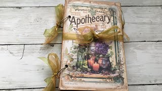 🌸Apothecary  Handmade Ring Bound Journal with Ephemera Flip Through 🌸 [upl. by Hgeilhsa902]