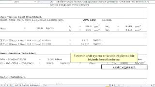 Excel ile çelik yapılar aşık hesabı [upl. by Einad]