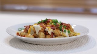 How to make Totchos Tater Tots Bacon Gravy Cheese [upl. by Ilahtan]