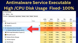 Solved Antimalware Service Executable High Disk Usage Windows 10 2023 HINDI [upl. by Locke]