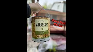 Spraying a deck in annarbor using Arborcoat  Barn Red ES22 by benjaminmoore [upl. by Carree]