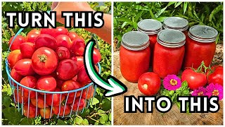 Quick amp Easy Homemade Tomato Sauce From The Garden  Automatically Remove Tomato Seeds amp Skin [upl. by Jemy]