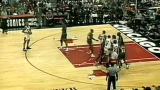 Dennis Rodman 9pts19rebs11offensive5asts vs Sonics 1996 Finals [upl. by Cuttler]