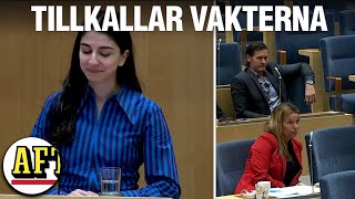 Här avbryter skriken ministern i debatten [upl. by Atoiganap]