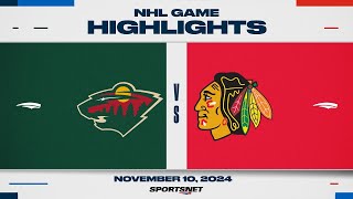 NHL Highlights  Wild vs Blackhawks  November 10 2024 [upl. by Sidky162]