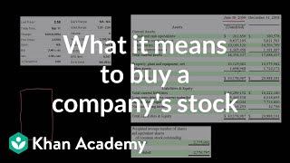 What it means to buy a companys stock  Stocks and bonds  Finance amp Capital Markets  Khan Academy [upl. by Pauli]