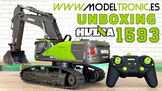 UNBOXING HUINA 1593  🚜 Mejor excavadora RC 2021 en Modeltronic [upl. by Rennob]