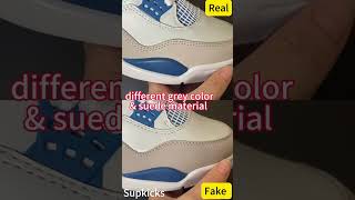 Real VS Fake Jordan 4 Military Blue reviewshorts [upl. by Nnylyam]