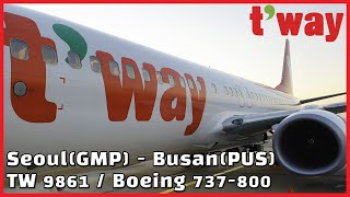 Tway Air Full Flight  Seoul GMP to Busan PUS  Boeing 737800 [upl. by Eiclud]