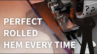 EASY PERFECT ROLLED Hem every time 6 steps works on all Overlockers Overlocker sewinghacks [upl. by Ahcorb]