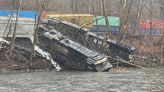 Major Norfolk Southern Train Derailment on the Lehigh line at MP84 [upl. by Leunamne]