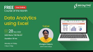 Data Analytics using Excel  Day 1  360DigiTMG [upl. by Aloisia]