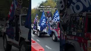 When i cheer for MAGA truck parade in NY this happend Trump 2024 trump usa america [upl. by Danna]