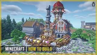 Minecraft How to Build a Medieval Marketplace Tutorial [upl. by Tsew]