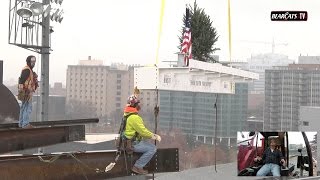 Nippert Stadium Topping Out  Steel Beam Lifted Into Place [upl. by Aseiram]