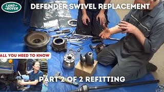 LAND ROVER SWIVEL REPLACEMENT PART 2 of 2 REFITTING with Rob amp Vic landrover carmaintenance [upl. by Nelyak139]