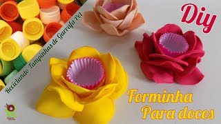 Forminha Flor para doces 🌸 RECICLANDO TAMPINHA DE GARRAFA PET [upl. by Marilou]