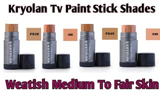 kryolan tv paint stick shades for medium to fair skin kryolan tv paint stick review Kryolanmakeup [upl. by Ahsikym]