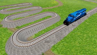 Train Crash  Impossible Snake Rail Tracks vs Train  ▶️ BeamNGDrive beamngdrive [upl. by Eustace]