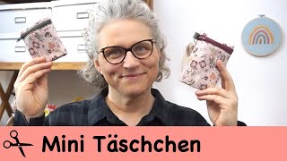 Mini Täschchen nähen  kostenloses Schnittmuster [upl. by Clorinde]