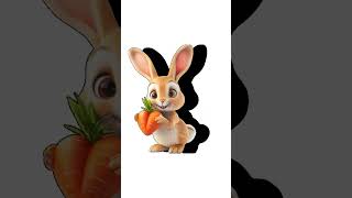 Easter bunny with long ears holding a heart shaped carrot kawaii style 12 [upl. by Alue994]