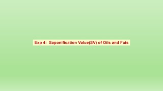 practical applied chemistry1 Lab 4 Saponification Value [upl. by Strage]